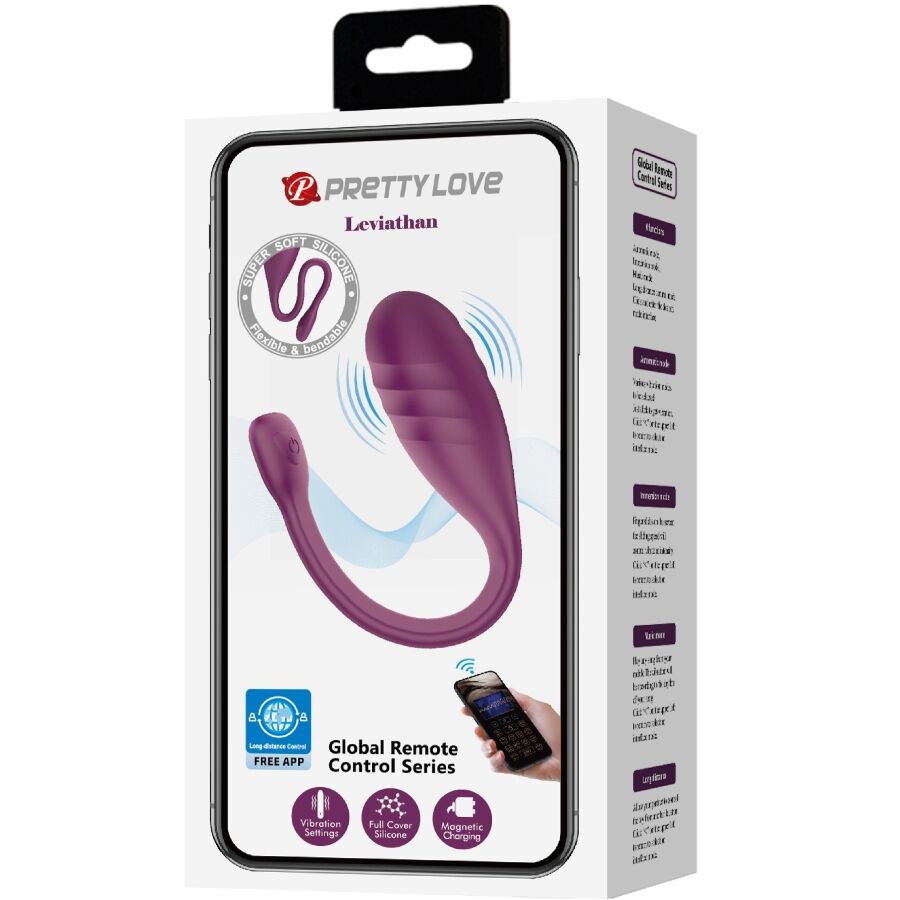 PRETTY LOVE - WIBRATOR STEROWANY APLIKACJĄ LEVIATHAN FIOLETOWY
