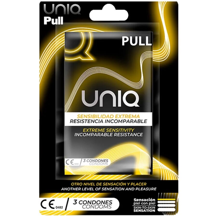 UNIQ - BEZLATEKSOWE PREZERWATYWY Z PASKAMI 3 SZTUKI