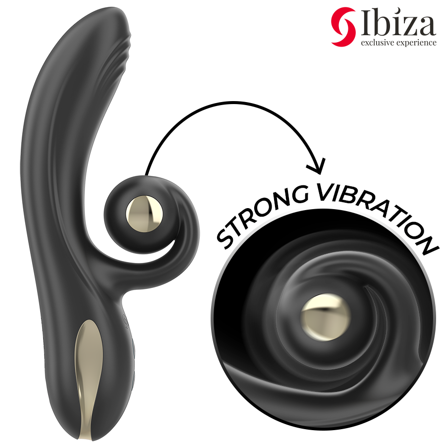 IBIZA - WIBRATOR TWISTER Z WYGIĘTYM STYMULATOREM I WIBRUJĄCĄ ROTACJĄ