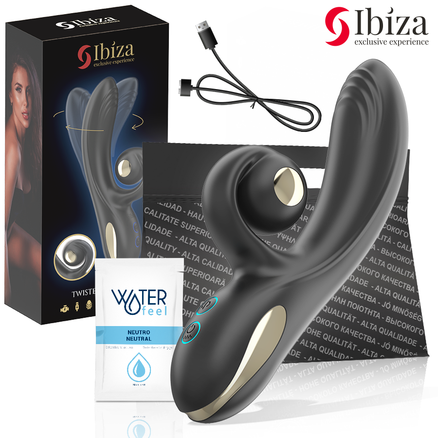 IBIZA - WIBRATOR TWISTER Z WYGIĘTYM STYMULATOREM I WIBRUJĄCĄ ROTACJĄ
