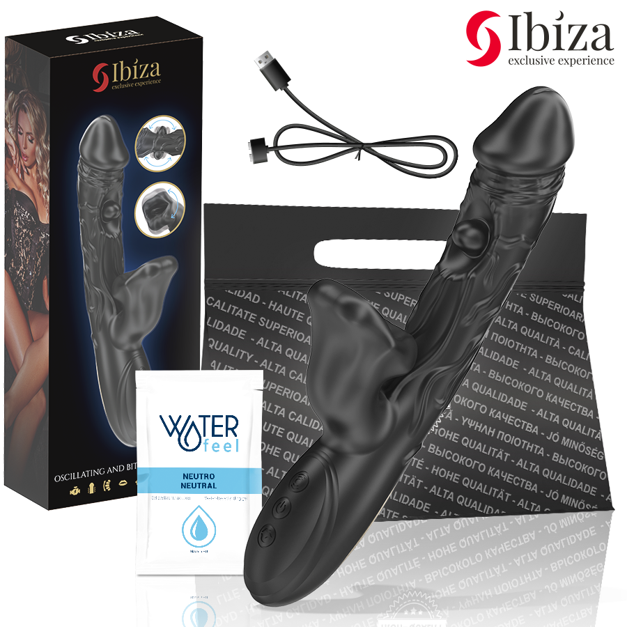 IBIZA - WIBRATOR I STYMULATOR ŁECHTACZKI Z EFEKTEM WIBRACJI I OBROTÓW