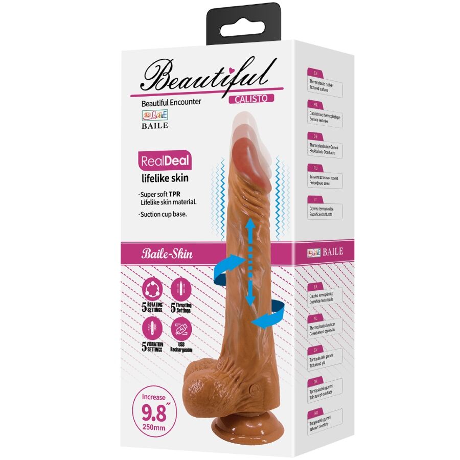 BAILE - REALISTYCZNE DILDO CALISTO 24 CM W KOLORZE CIELISTYM