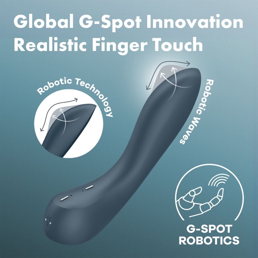 SATISFYER - WIBRATOR G-SPOT WAVE 4 Z 12 PROGRAMAMI WIBRACJI CIEMNOSZARY