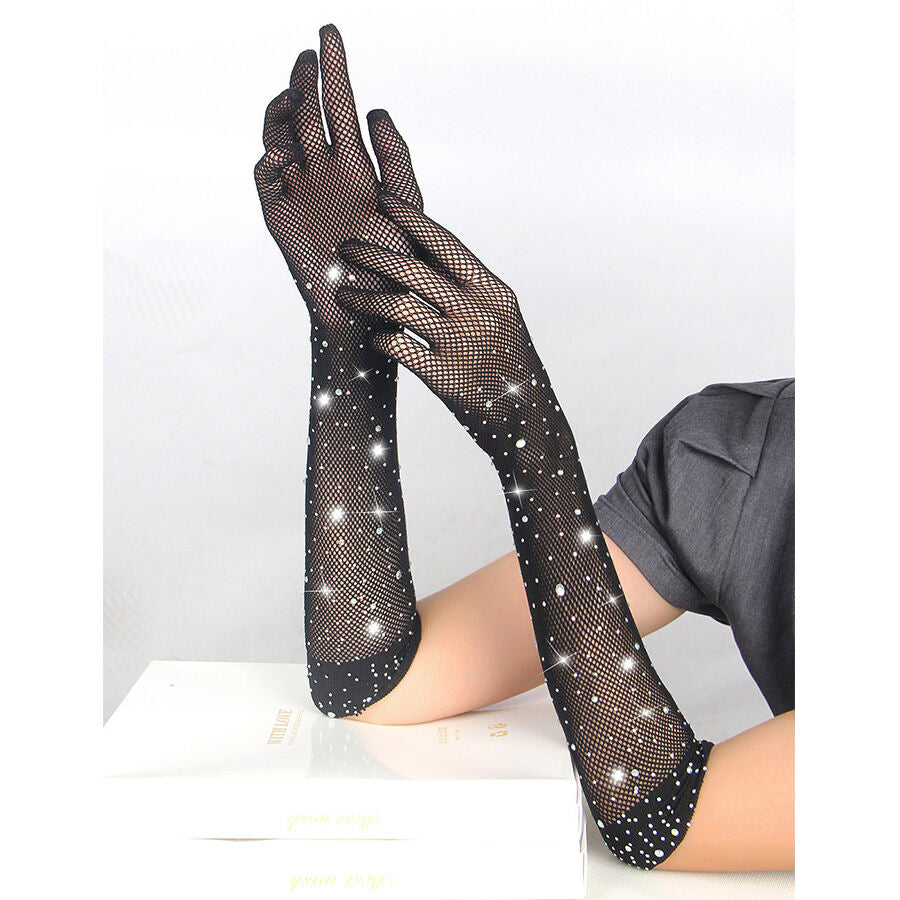 SUBBLIME - 957469SHINE PRZEZROCZYSTE RĘKAWICZKI CZARNE S/M