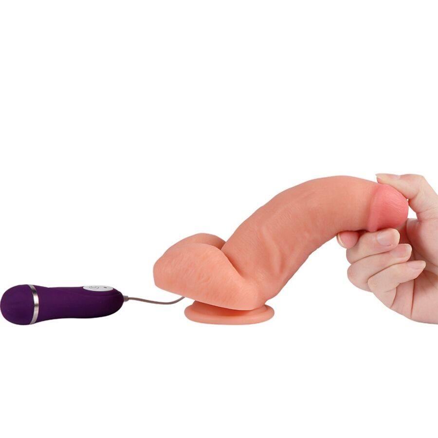 SHEQU - WIBRATOR DILDO CZERWONY ORZEŁ Z PILOTEM 17 CM