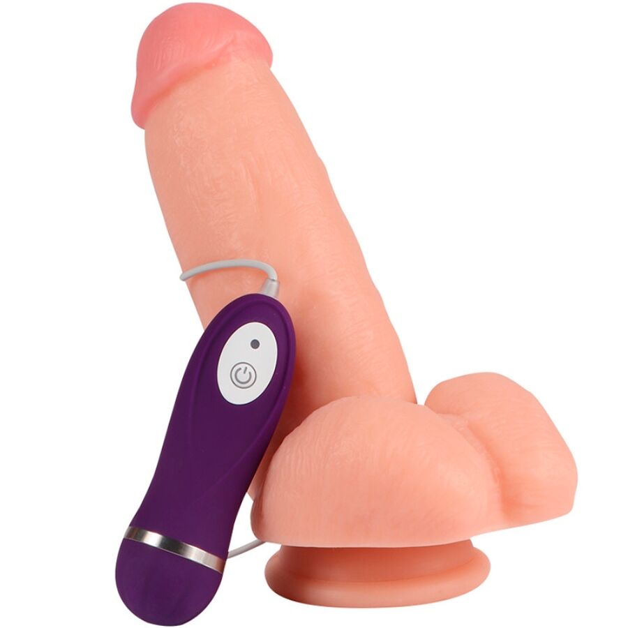 SHEQU - WIBRATOR DILDO CZERWONY ORZEŁ Z PILOTEM 17 CM