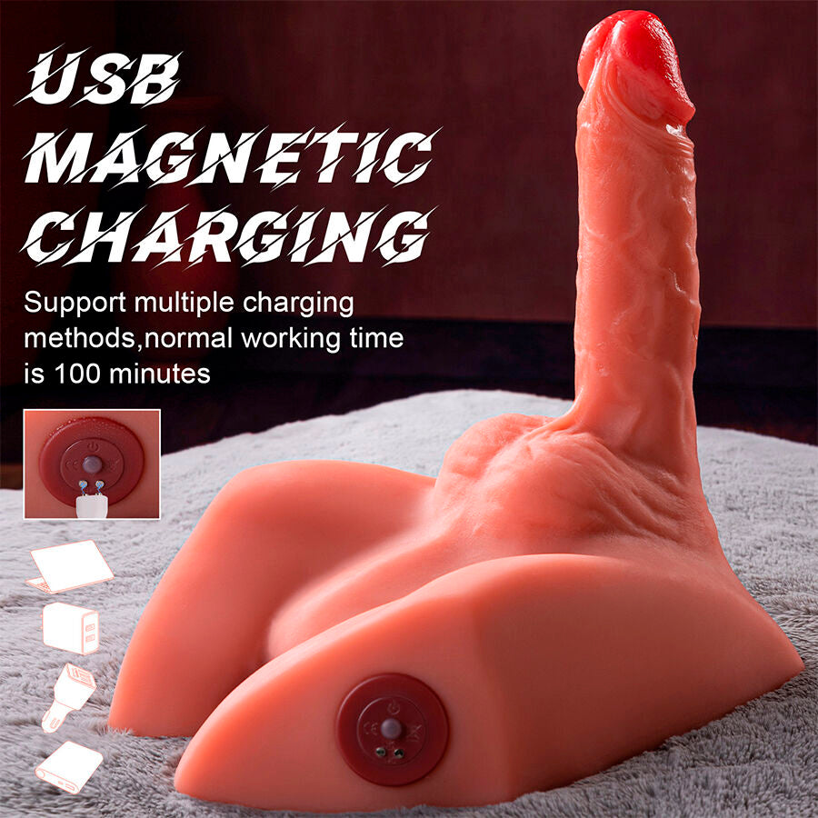 XISE – MICHAEL REALISTYCZNE DILDO I MASTURBATOR ANALNY Z FUNKCJĄ TŁOCZENIA 15 CM