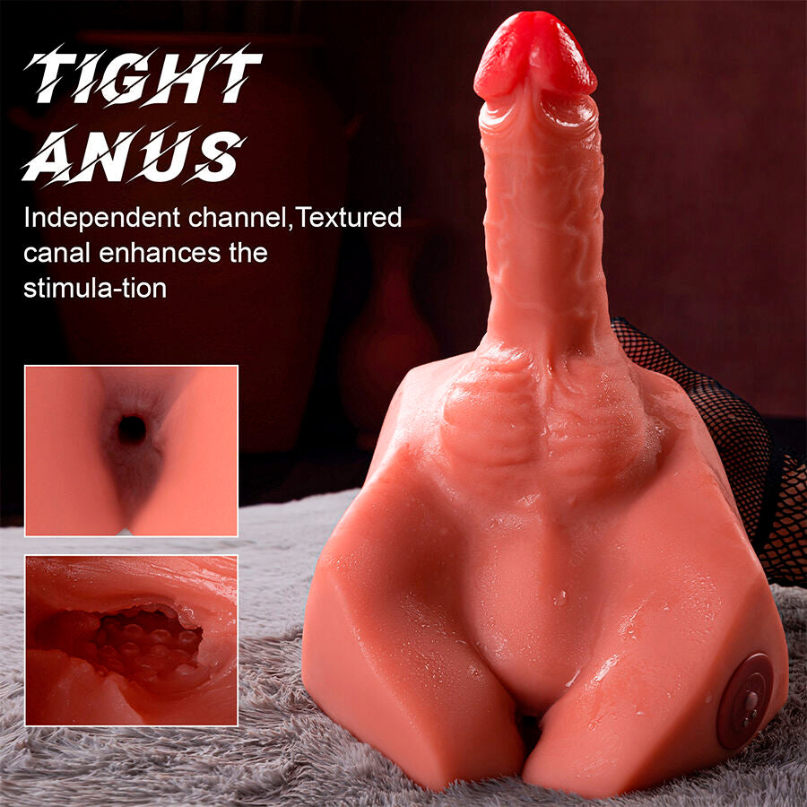 XISE – MICHAEL REALISTYCZNE DILDO I MASTURBATOR ANALNY Z FUNKCJĄ TŁOCZENIA 15 CM