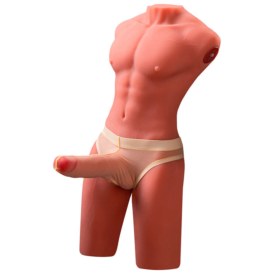 XISE - JASON REALISTYCZNY MĘSKI TORSO DO POŁOWY Z FUNKCJĄ PCHANIA I WIBRACJI 55 CM