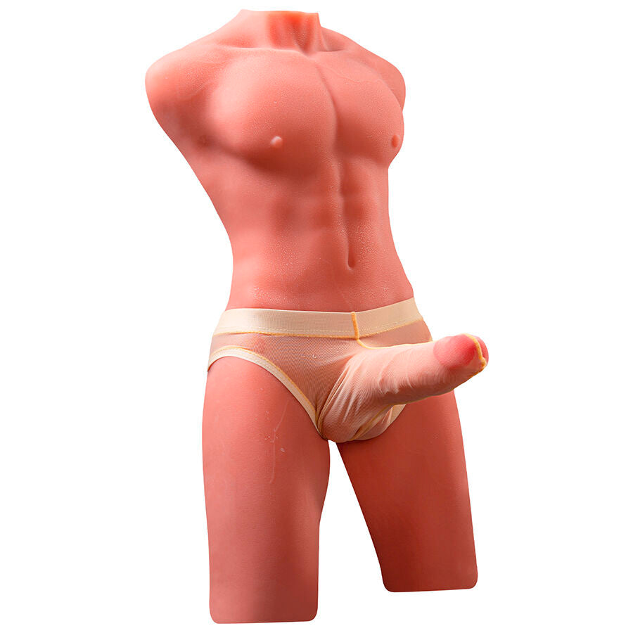 XISE - JASON REALISTYCZNY MĘSKI TORSO DO POŁOWY Z FUNKCJĄ PCHANIA I WIBRACJI 55 CM