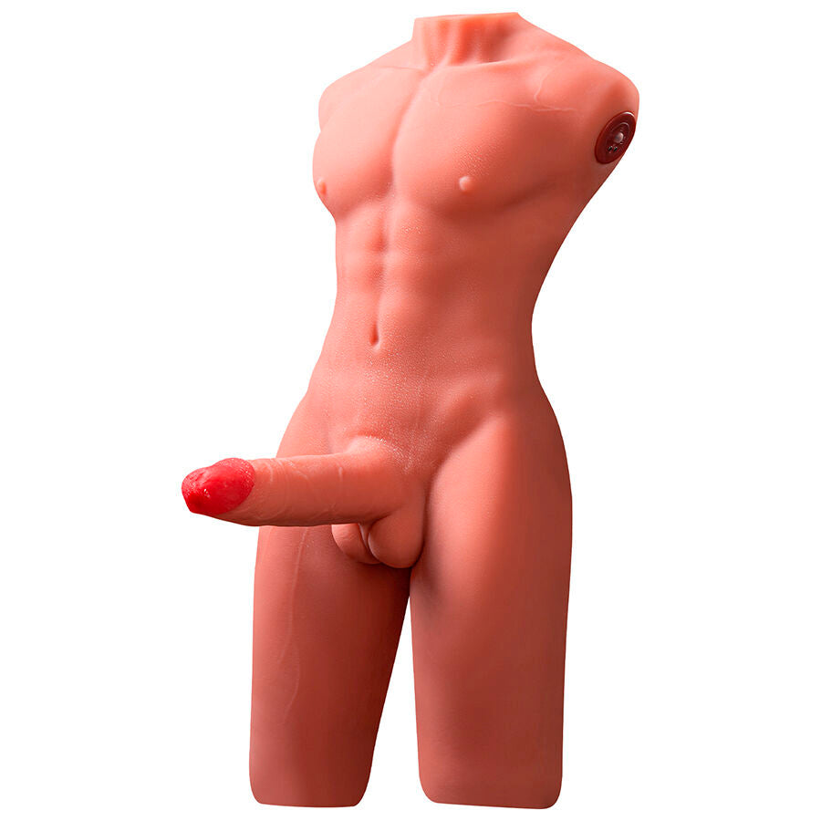 XISE - JASON REALISTYCZNY MĘSKI TORSO DO POŁOWY Z FUNKCJĄ PCHANIA I WIBRACJI 55 CM