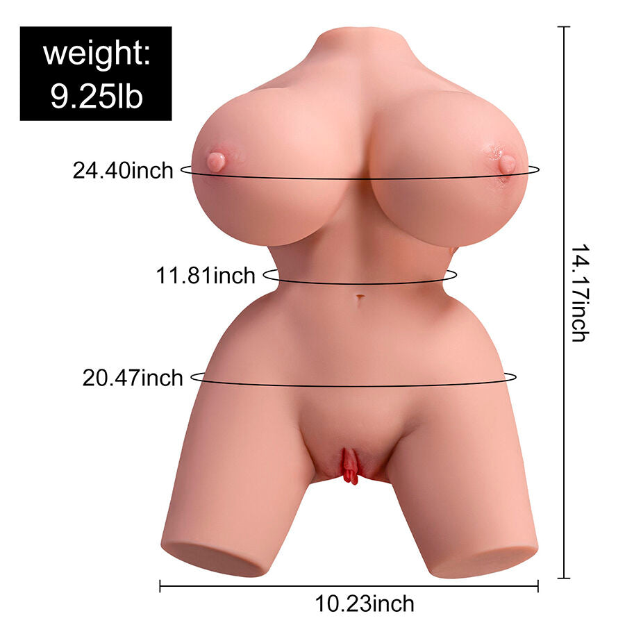 XISE - REALISTYCZNY ŻEŃSKI TUŁÓW Z WIBRACJĄ FRIEDA 36 CM