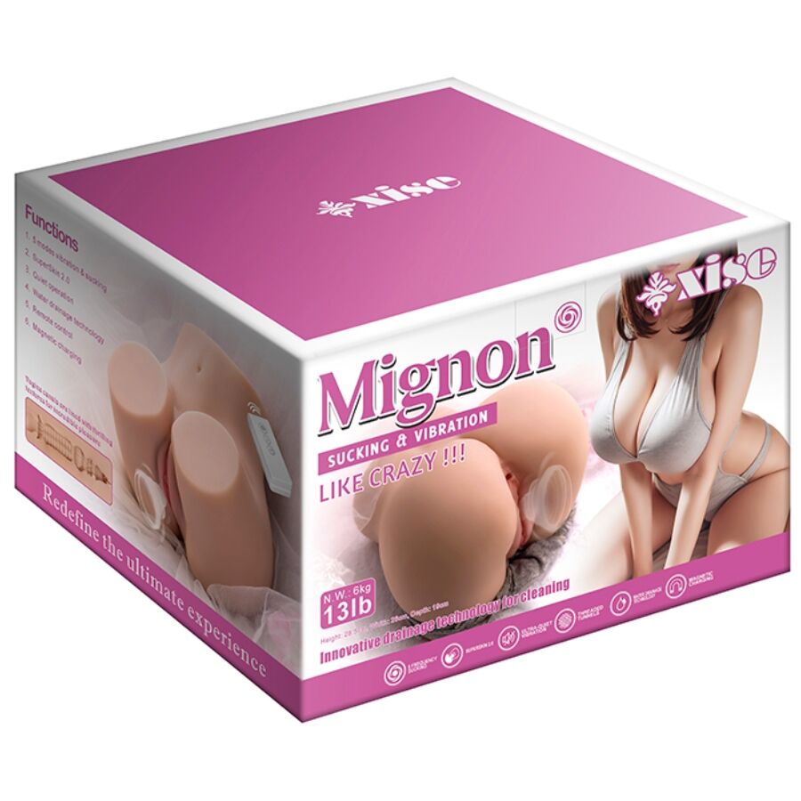 XISE - MIGNON REALISTYCZNY WIBRUJĄCY I SSĄCY MASTURBATOR WAGINA Z PILOTEM 6 KG