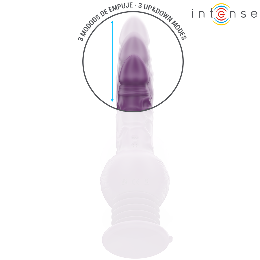 INTENSE - WIBRATOR WIELOFUNKCYJNY TATUM Z WIBRACJAMI GÓRA-DÓŁ 24 CM FIOLETOWY