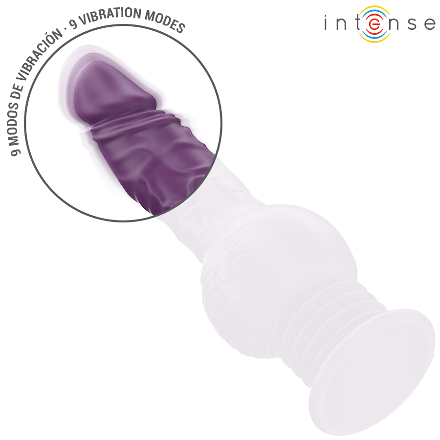 INTENSE - WIBRATOR WIELOFUNKCYJNY TATUM Z WIBRACJAMI GÓRA-DÓŁ 24 CM FIOLETOWY
