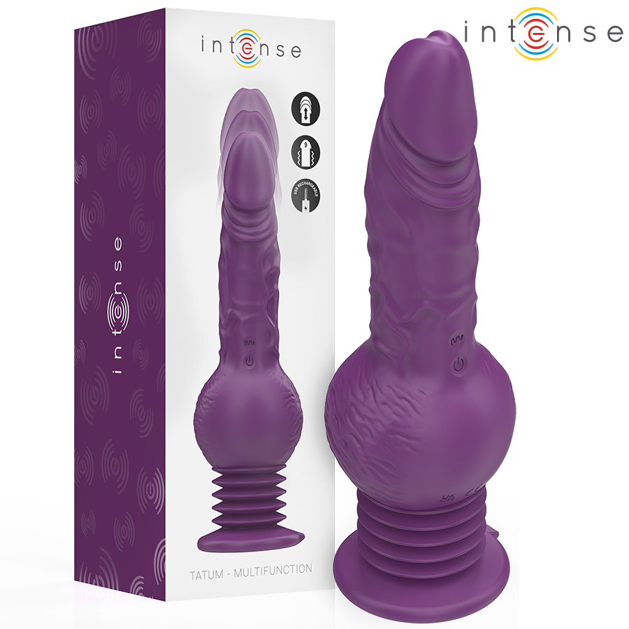 INTENSE - WIBRATOR WIELOFUNKCYJNY TATUM Z WIBRACJAMI GÓRA-DÓŁ 24 CM FIOLETOWY
