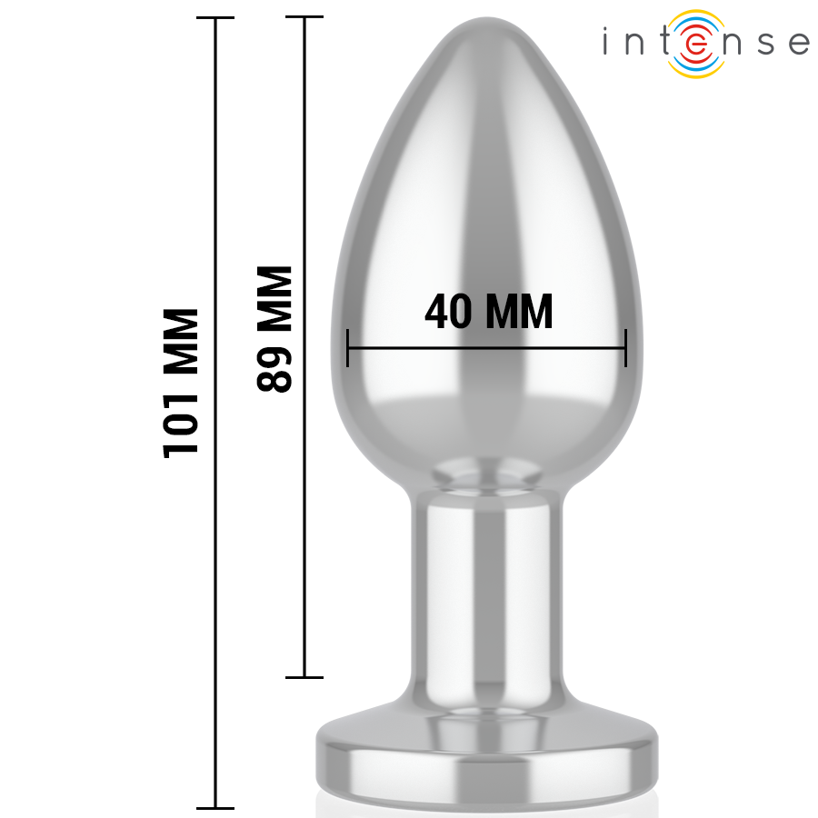 INTENSE – KOREK ANALNY 10 WIBRACJI METALOWY Z PILOTEM L