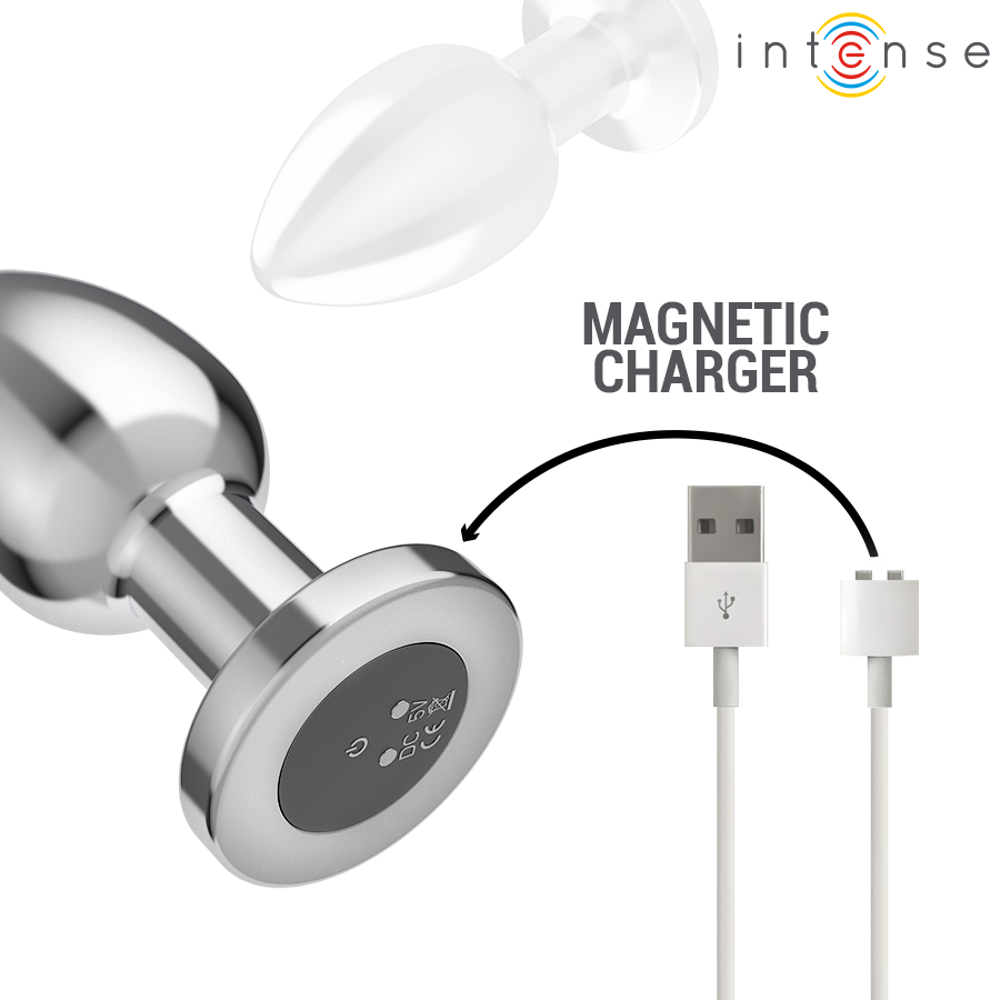 INTENSE – KOREK ANALNY 10 WIBRACJI METALOWY Z PILOTEM L