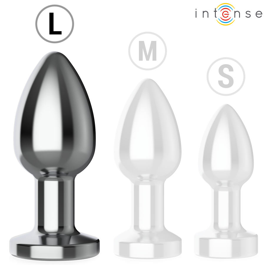 INTENSE – KOREK ANALNY 10 WIBRACJI METALOWY Z PILOTEM L