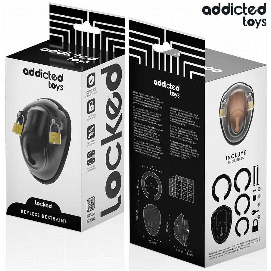 ADDICTED TOYS LOCKED — KAJDANKI NA PENISA BEZ KLUCZYKÓW 11.5 CM