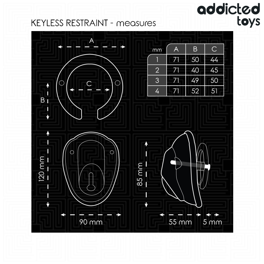 ADDICTED TOYS LOCKED — KAJDANKI NA PENISA BEZ KLUCZYKÓW 11.5 CM