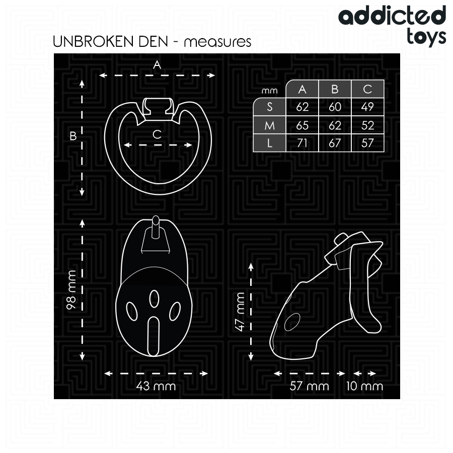 ADDICTED TOYS LOCKED - NIENARUSZONA KLATKA NA PENISA 9.8 CM