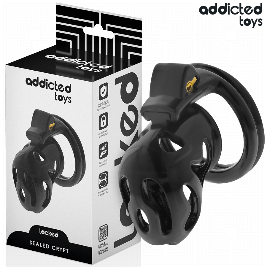 ADDICTED TOYS ZAMKNIĘTE – Klatka na penisa ZAPYTECZNA KRYPTA 8 CM