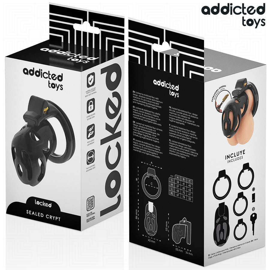 ADDICTED TOYS ZAMKNIĘTE – Klatka na penisa ZAPYTECZNA KRYPTA 8 CM