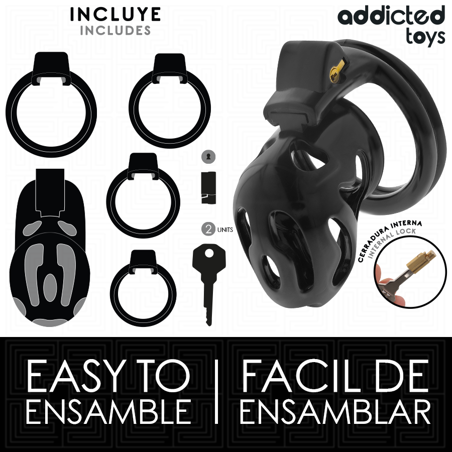 ADDICTED TOYS ZAMKNIĘTE – Klatka na penisa ZAPYTECZNA KRYPTA 8 CM