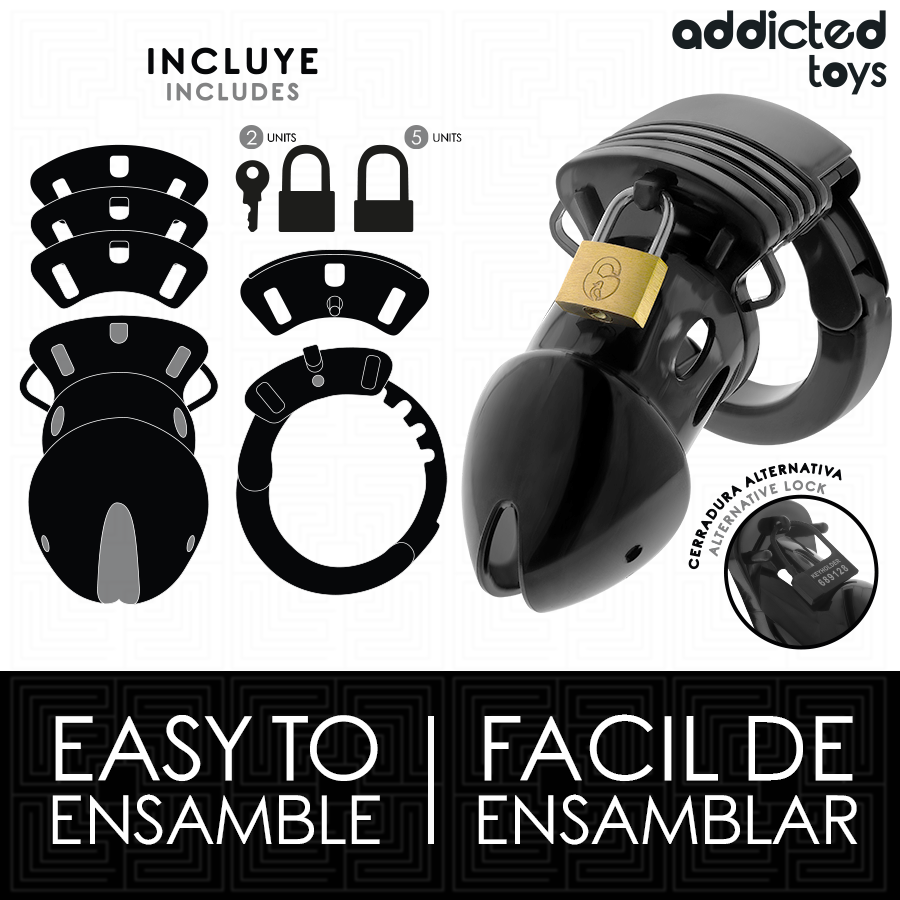 ADDICTED TOYS ZABLOKOWANE - GŁĘBOKOŚCI CNOTY KLATKA NA PENISA 7.5 CM