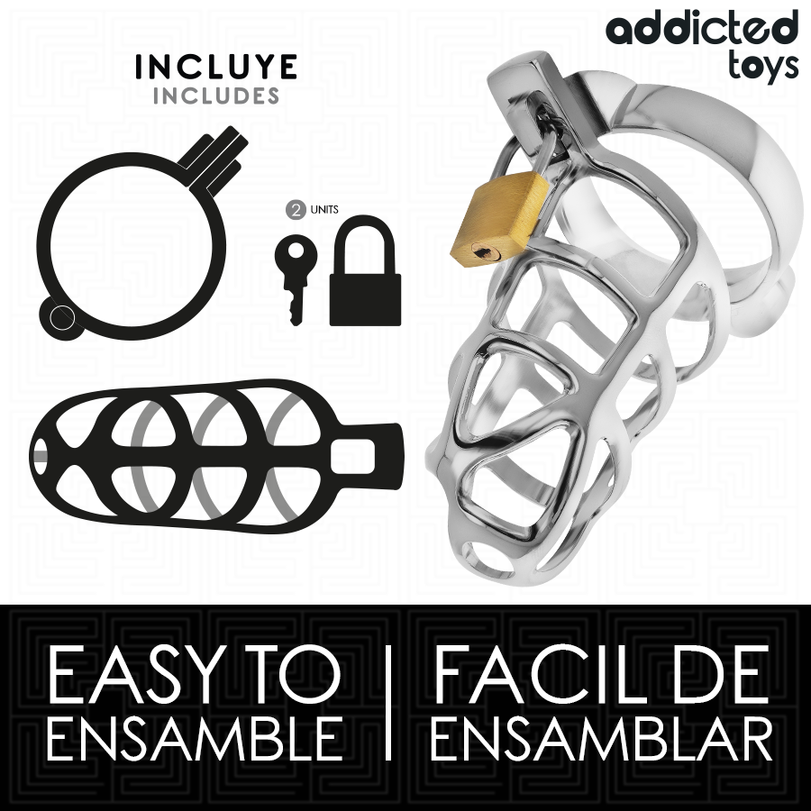 ADDICTED TOYS ZABLOKOWANE - SREBRNA KONSOLA NA PENISA METALOWA ROZMIAR M
