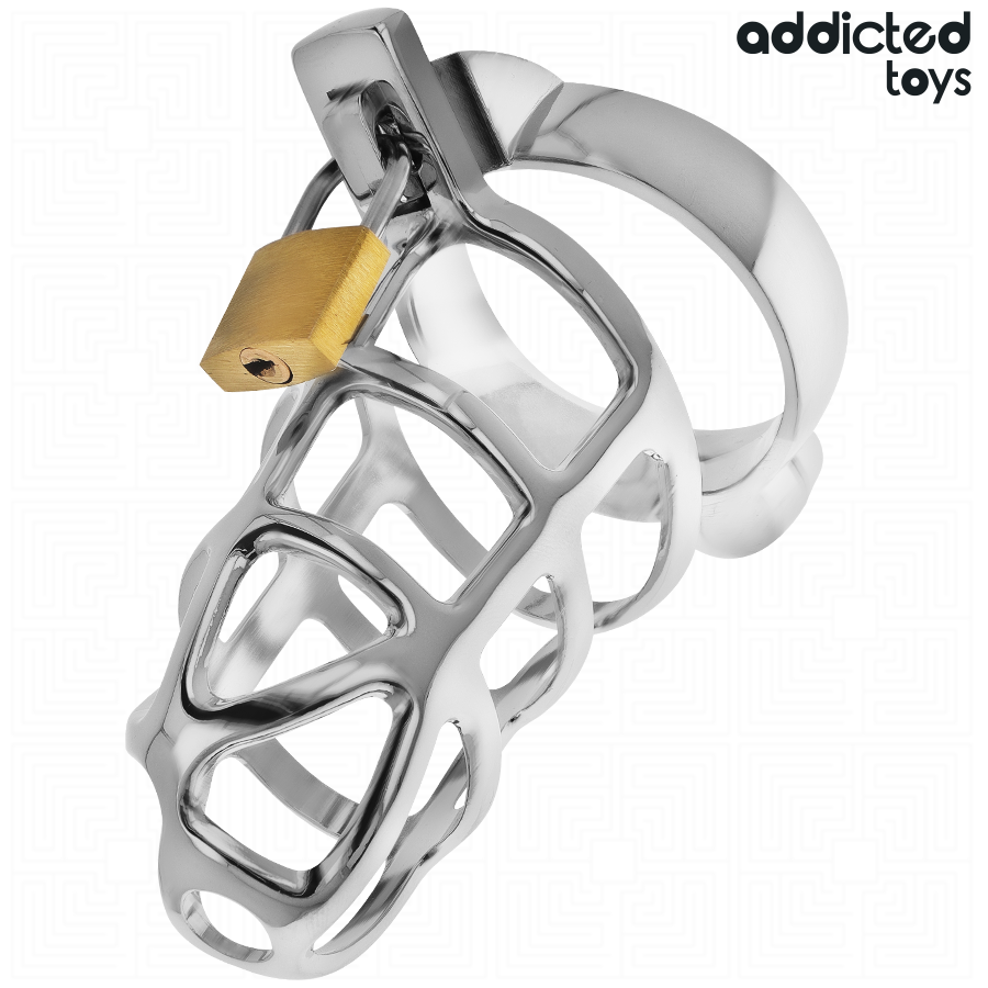 ADDICTED TOYS ZABLOKOWANE - SREBRNA KONSOLA NA PENISA METALOWA ROZMIAR M