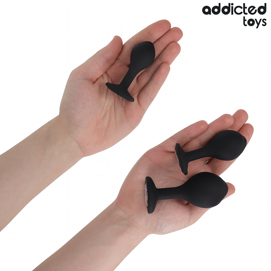 ADDICTED TOYS - ZESTAW 3 KORKÓW ANALNYCH SILIKONOWYCH Z KLEJNOTEM