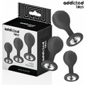 ADDICTED TOYS - ZESTAW 3 KORKÓW ANALNYCH SILIKONOWYCH Z KLEJNOTEM