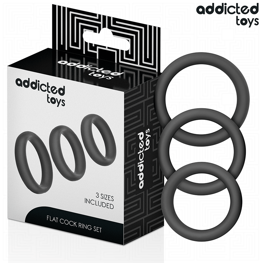 ADDICTED TOYS - ZESTAW PŁASKICH SILIKONOWYCH PIERŚCIENI