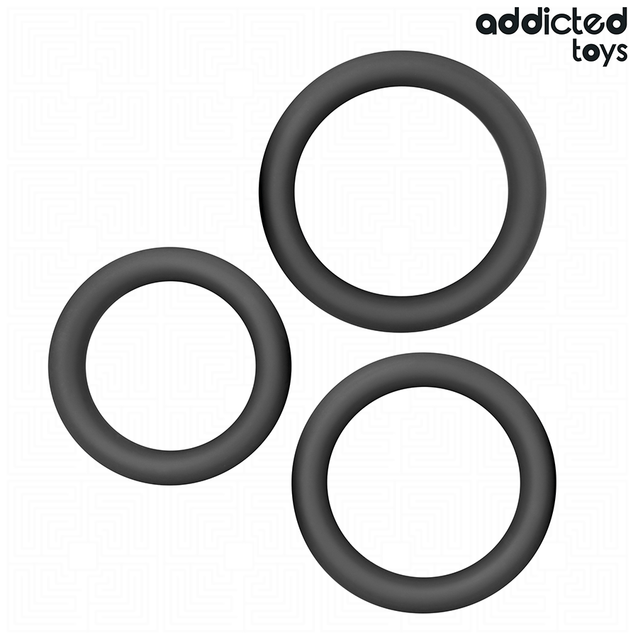 ADDICTED TOYS - ZESTAW PŁASKICH SILIKONOWYCH PIERŚCIENI
