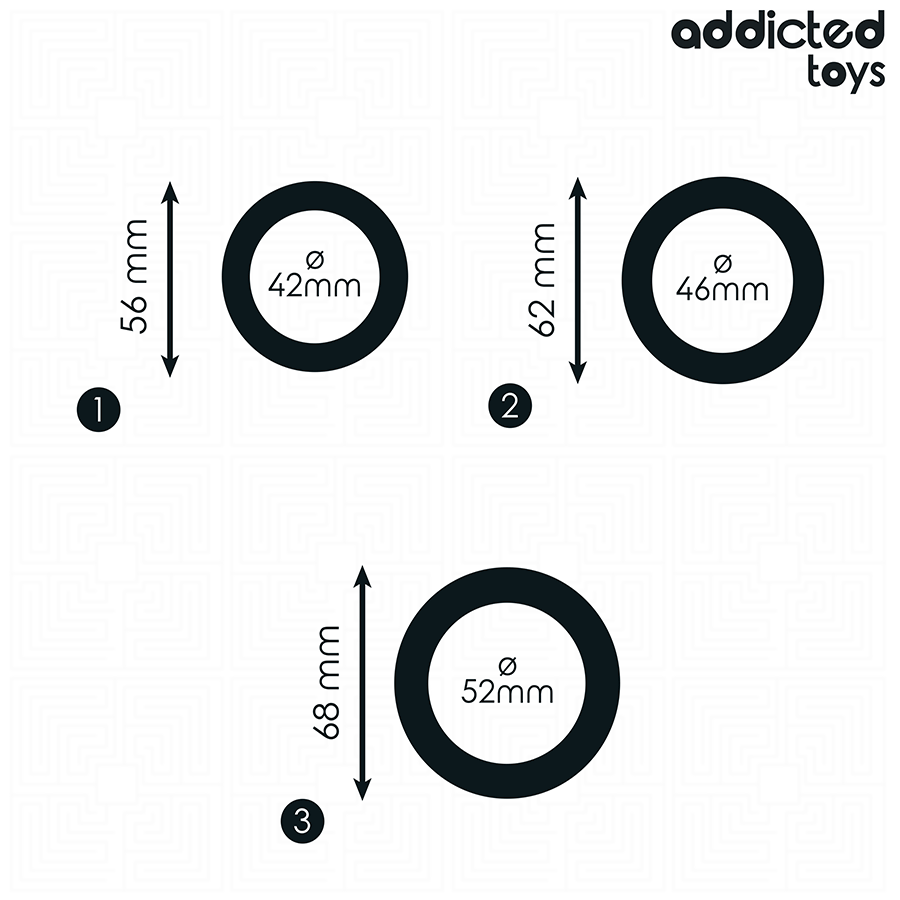 ADDICTED TOYS - ZESTAW PŁASKICH SILIKONOWYCH PIERŚCIENI