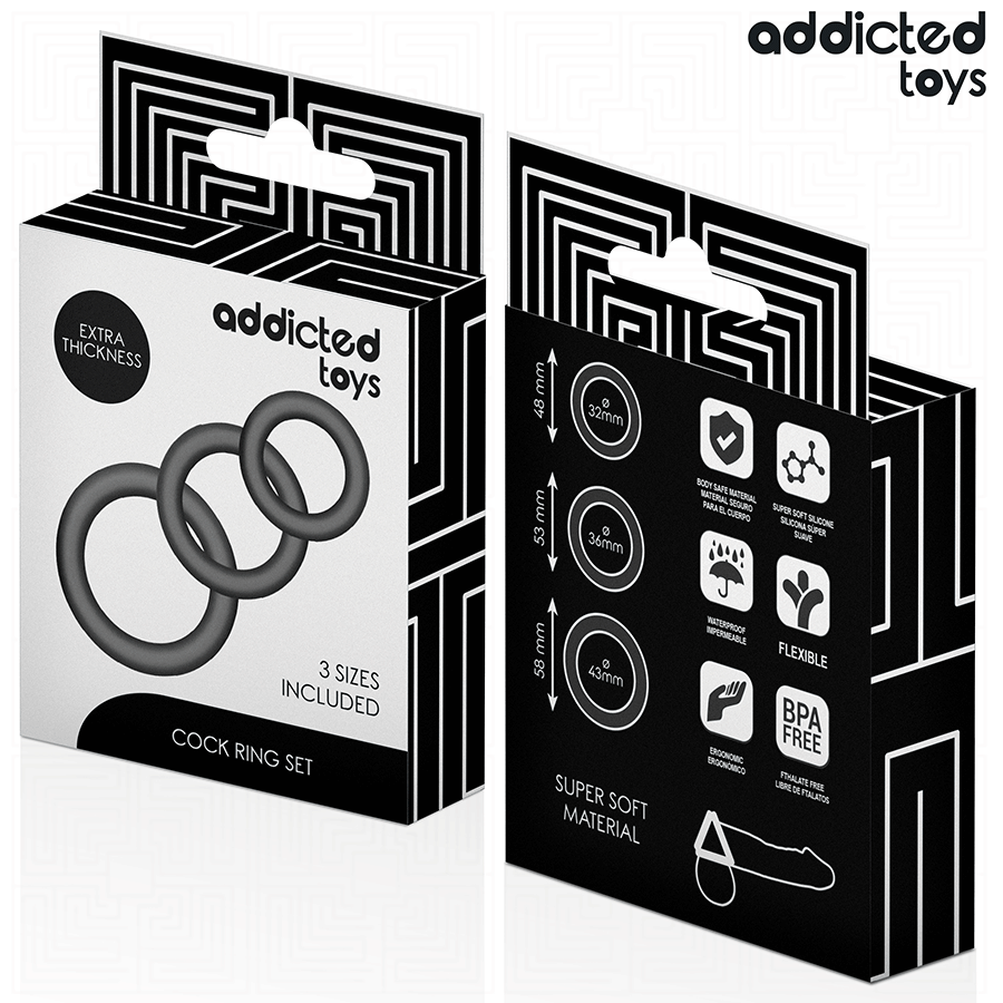ADDICTED TOYS – ZESTAW SILIKONOWYCH PIERŚCIENI MODEL 1