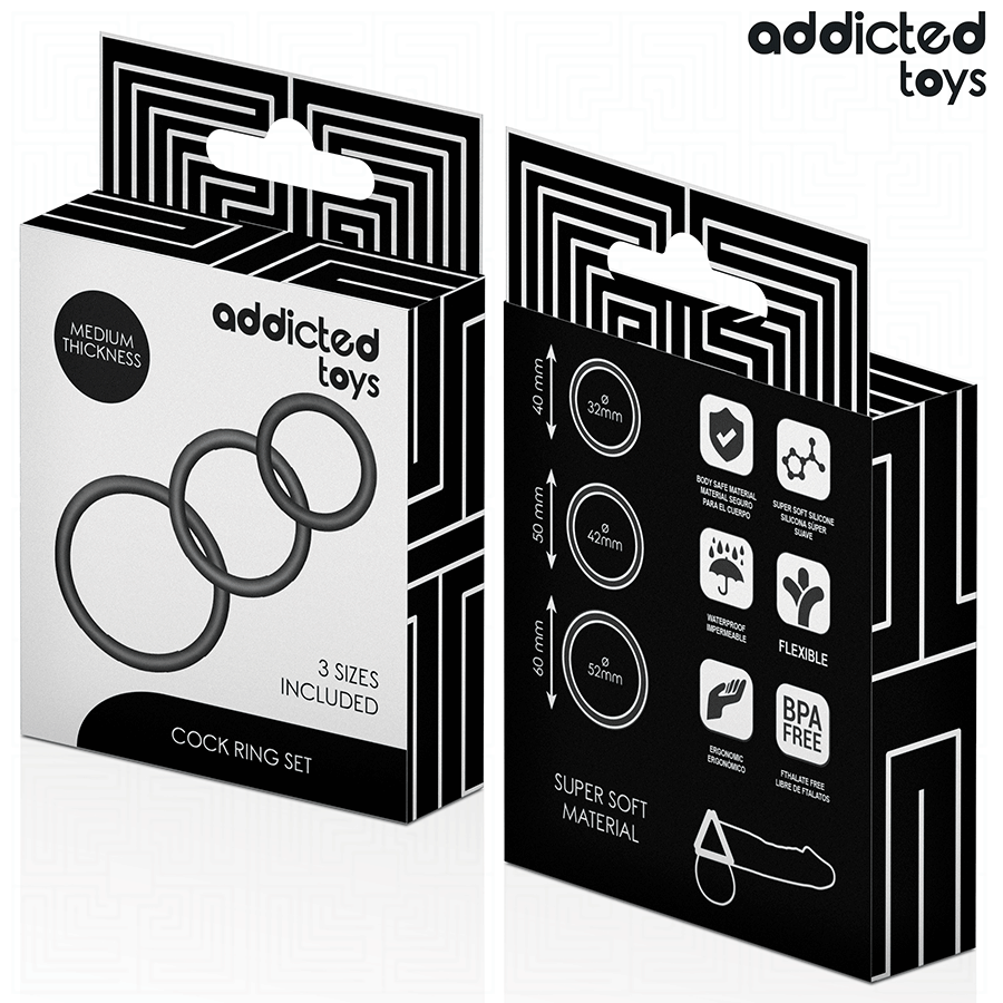 ADDICTED TOYS - ZESTAW SILIKONOWYCH PIERŚCIENI MODEL 2