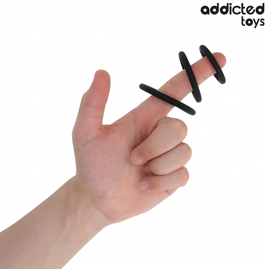 ADDICTED TOYS - ZESTAW SILIKONOWYCH PIERŚCIENI MODEL 2