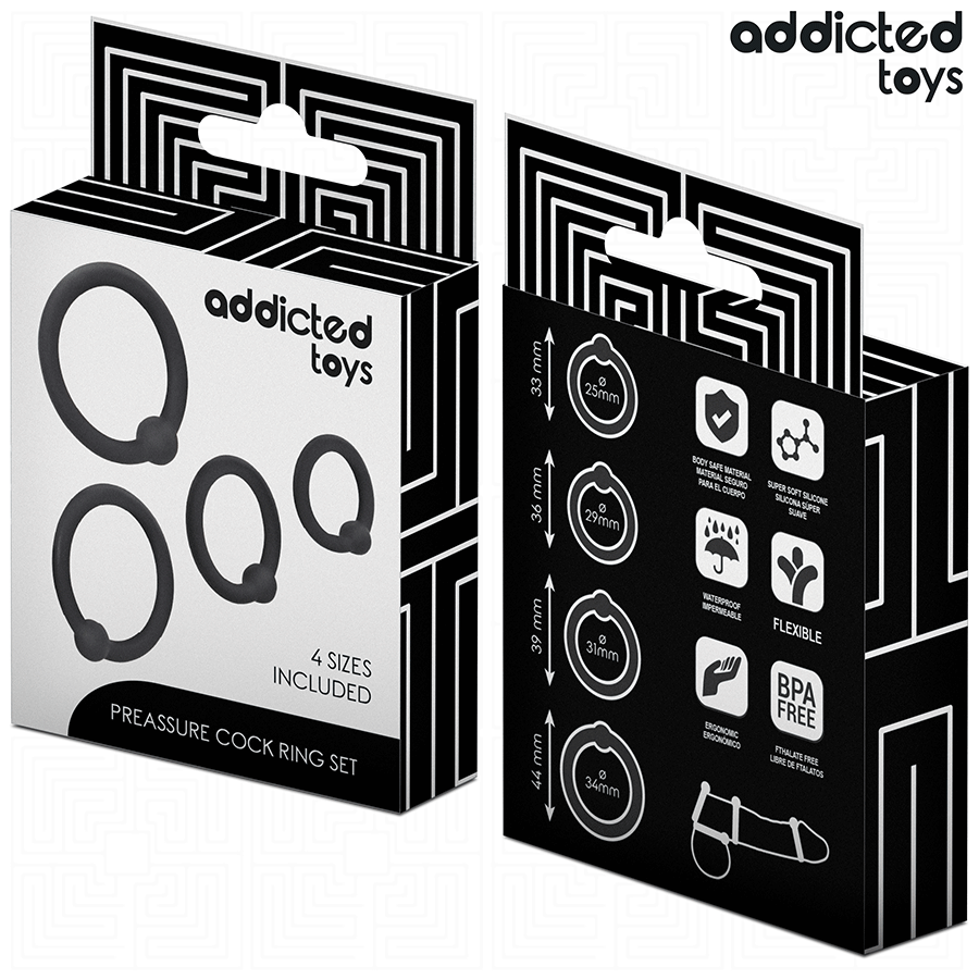 ADDICTED TOYS - ZESTAW SILIKONOWYCH PIERŚCIENI UCISKOWYCH