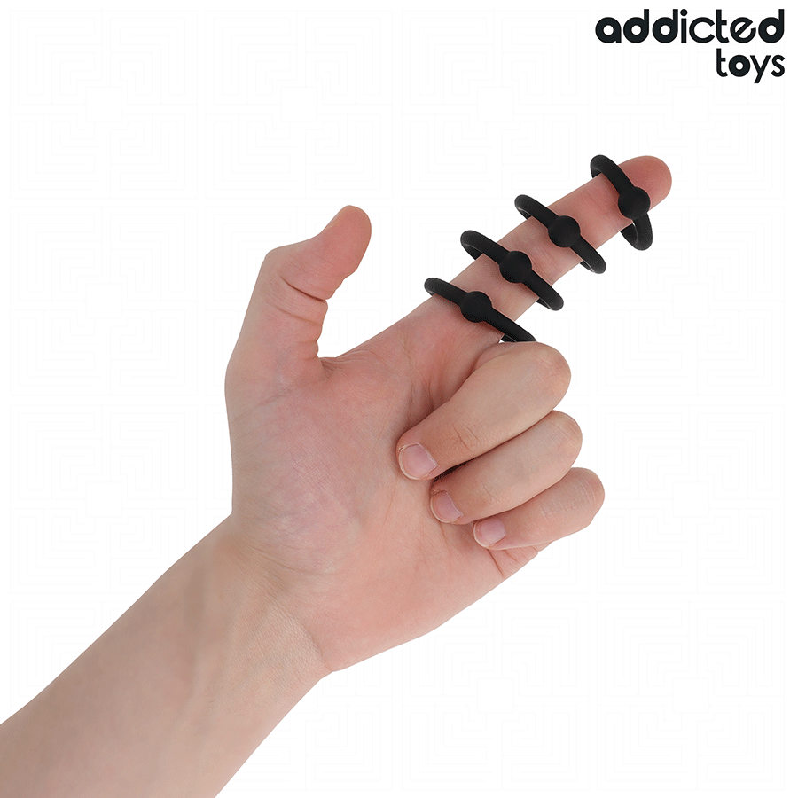 ADDICTED TOYS - ZESTAW SILIKONOWYCH PIERŚCIENI UCISKOWYCH
