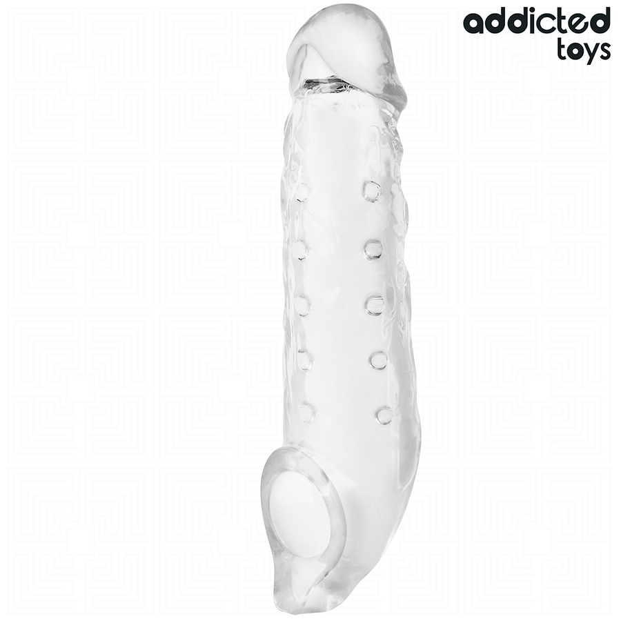 ADDICTED TOYS - PRZEZROCZYSTA NAKŁADKA NA PENISA ROZMIAR M 27 CM