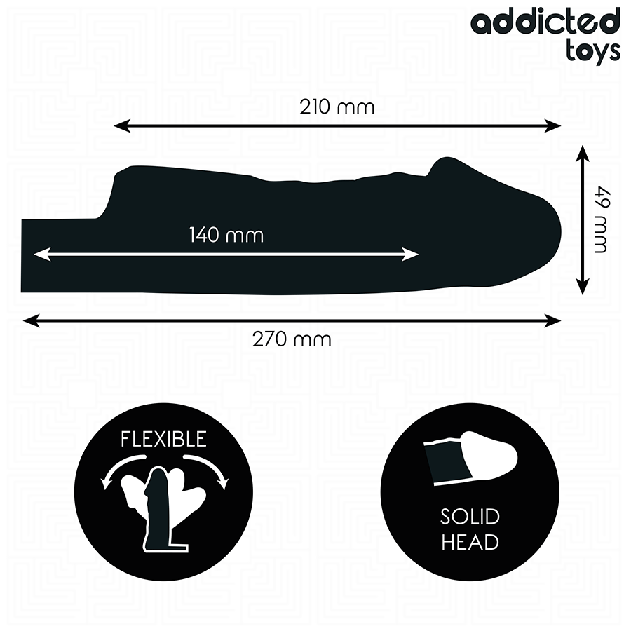 ADDICTED TOYS - PRZEZROCZYSTA NAKŁADKA NA PENISA ROZMIAR M 27 CM