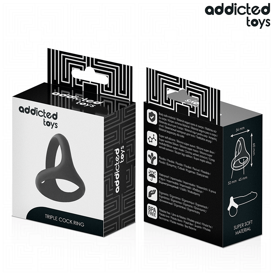 ADDICTED TOYS - GRUBY POTRÓJNY PIERŚCIEŃ NA PENISA