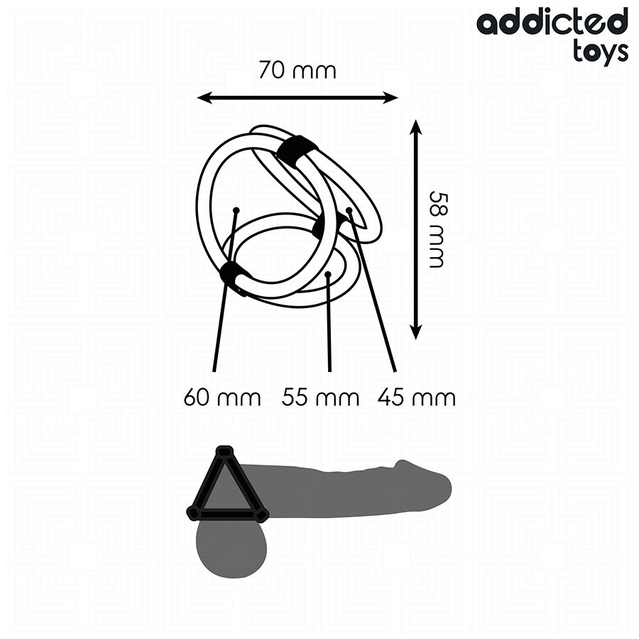ADDICTED TOYS - POTRÓJNY PIERŚCIEŃ NA PENISA