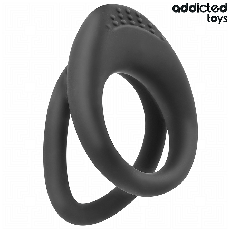 ADDICTED TOYS - PODWÓJNY PIERŚCIEŃ EREKCYJNY O DWOJAKIEJ FAKTURZE