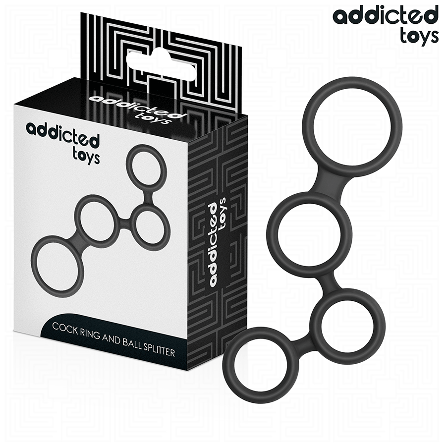 ADDICTED TOYS - PIERŚCIEŃ NA PENISA Z PRZEGRÓDKAMI NA JĄDRA