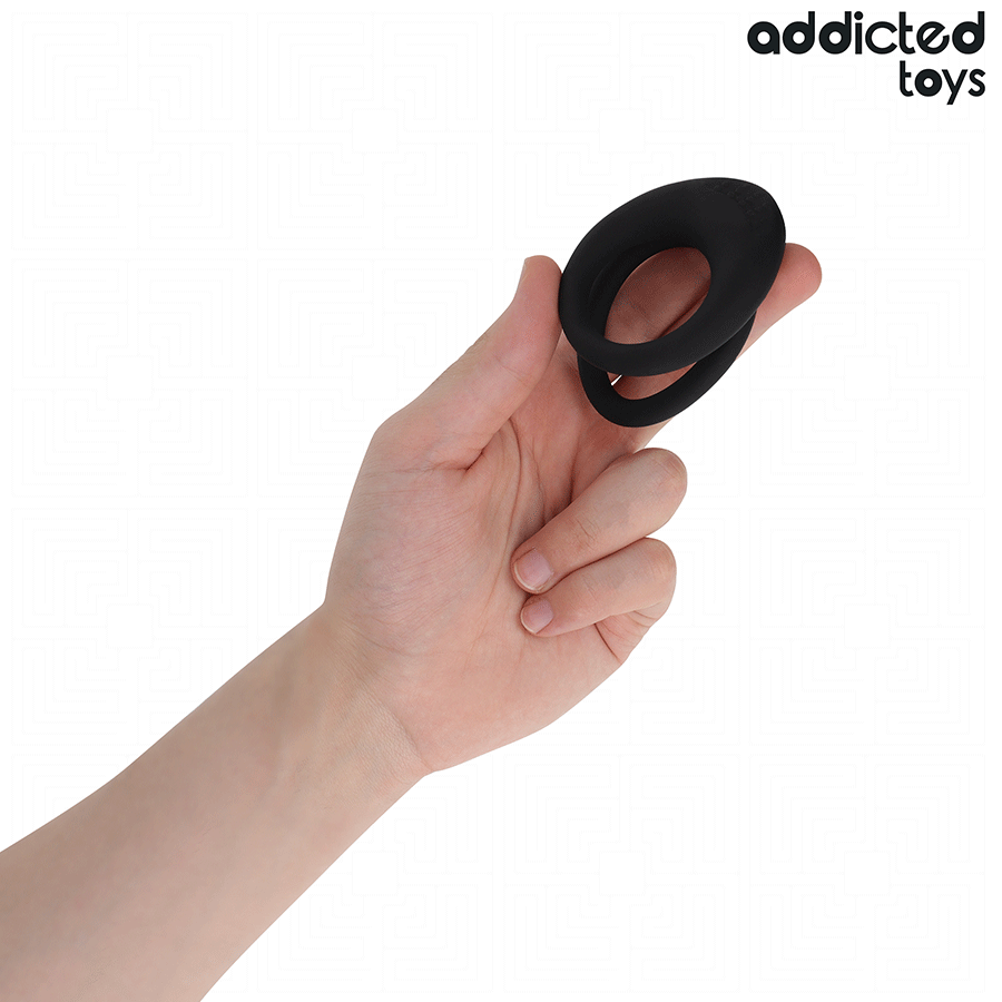 ADDICTED TOYS - PODWÓJNY PIERŚCIEŃ EREKCYJNY O DWOJAKIEJ FAKTURZE