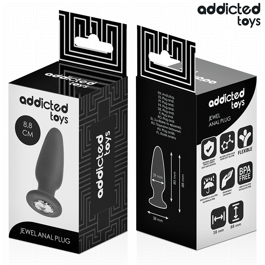 ADDICTED TOYS - KOREK ANALNY Z KLEJNOTEM SILIKONOWY ROZMIAR S 8,8 CM